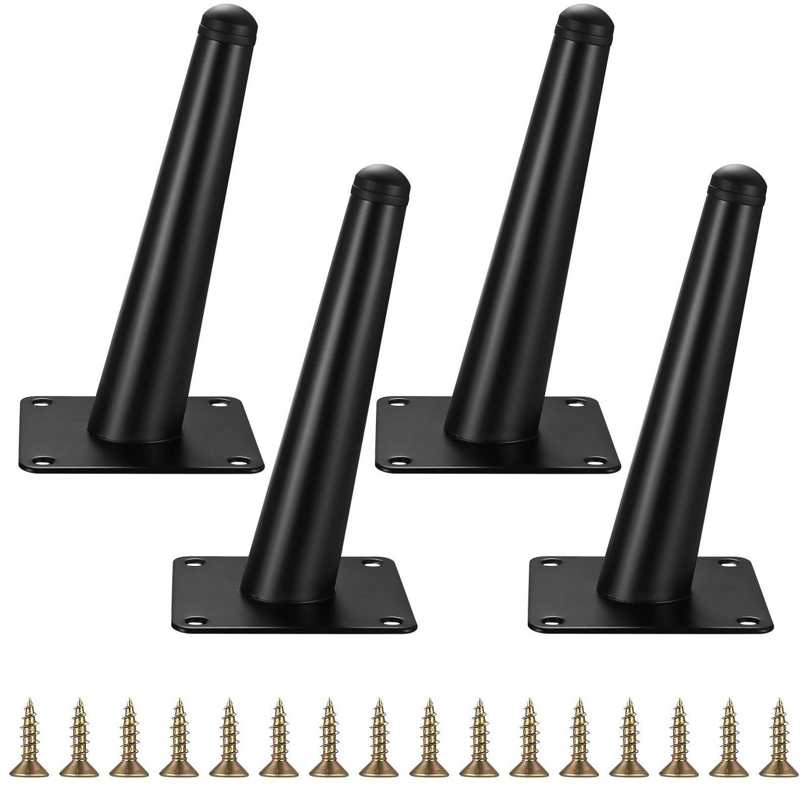 Set van 4 verstelbare zwarte meubelpoten