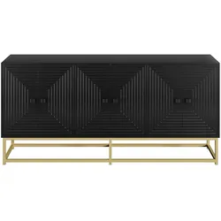 STILVORA Sideboard-Schrank Spanplatte Schwarz matt 160x38x75,5 cm mit 3 Türen