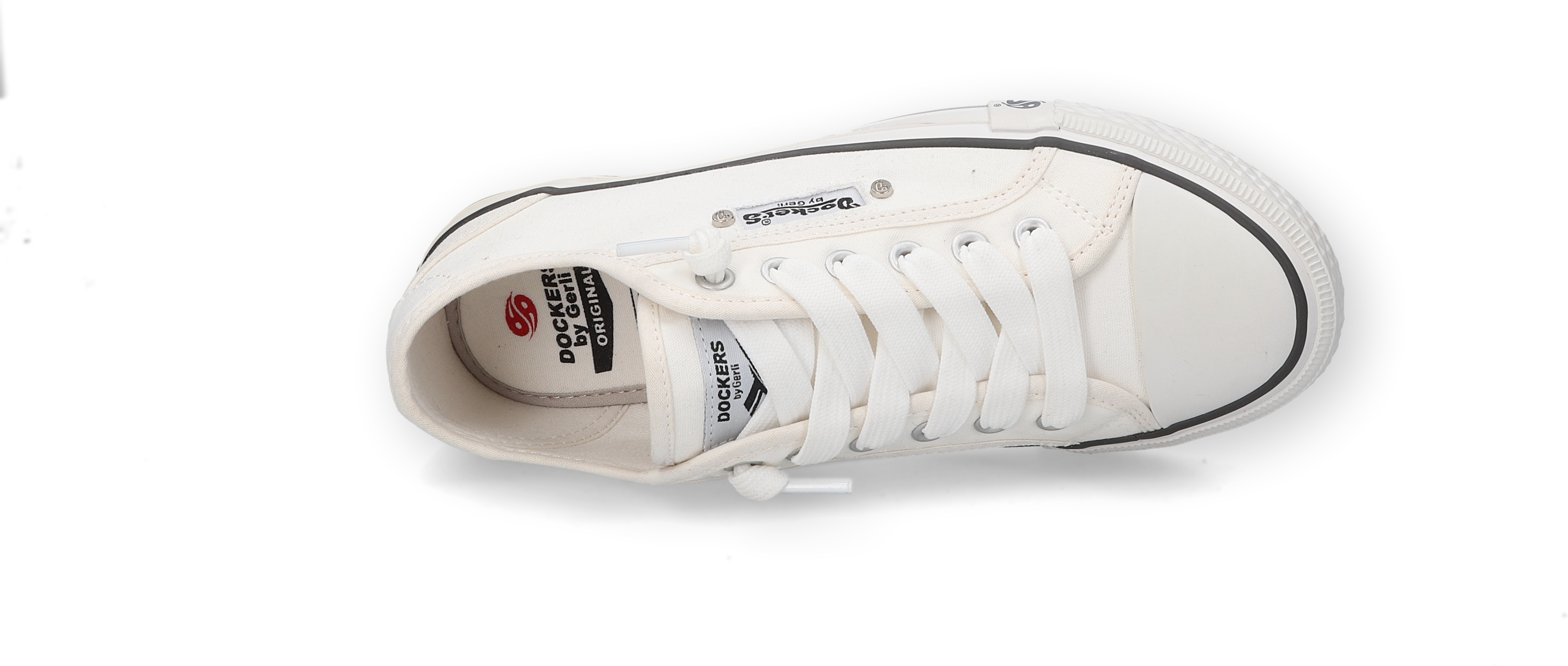 Slip-On Sneaker DOCKERS BY GERLI, Damen, Gr. 44, Textil, weiß, Schuhe Slip-On Sneaker, Sneaker, Schlupfschuh, Freizeitschuh mit Zierschnürung