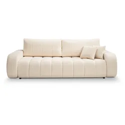 BETTSOFA GIOIA Creme Bucle-Stoff mit Schlaffunktion