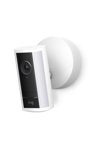 Ring Spotlight Cam Pro Beveiligingscamera voor buiten, 4K Retinal, 600 lumen spotverlichting, Wit
