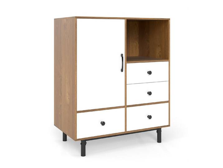 COSTWAY Sideboard, mit 4 Schubladen, Holz Aufbewahrungsschrank