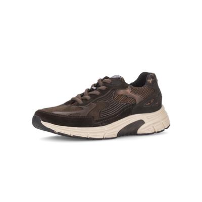 Keilsneaker GABOR, Damen, Gr. 38, Textil, braun (braun kombiniert), Glattleder, Textil, Ziegenveloursleder, Schuhe, Freizeitschuh, Halbschuh, Schnürer in komfortabler Verarbeitung