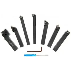 Elmag, Zubehör Maschine, - Wendeplatten-Drehmeissel-Satz 7-teilig, 16 x 16 mm