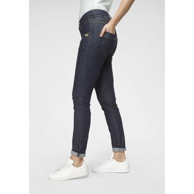 Skinny-fit-Jeans GANG "94MEDINA", Damen, Gr. 28, N-Gr, blau (rinsed), Denim/Jeans, Obermaterial: 90% Baumwolle, 8% Polyester, 2% Elasthan, skinny fit lang, Jeans, mit stylischer halb offener Knopfleiste