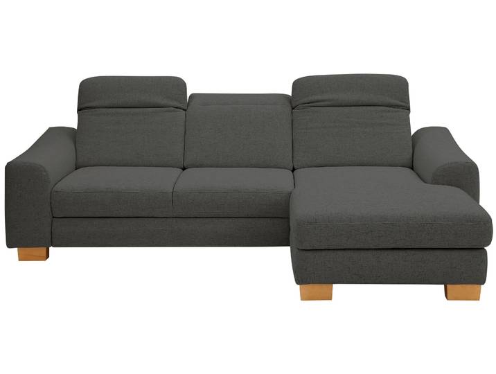 Ecksofa, Luxus-Microfaser, Anthrazit, 264×170 cm, Mit Bettfunktion, Klassisch, Home-affaire