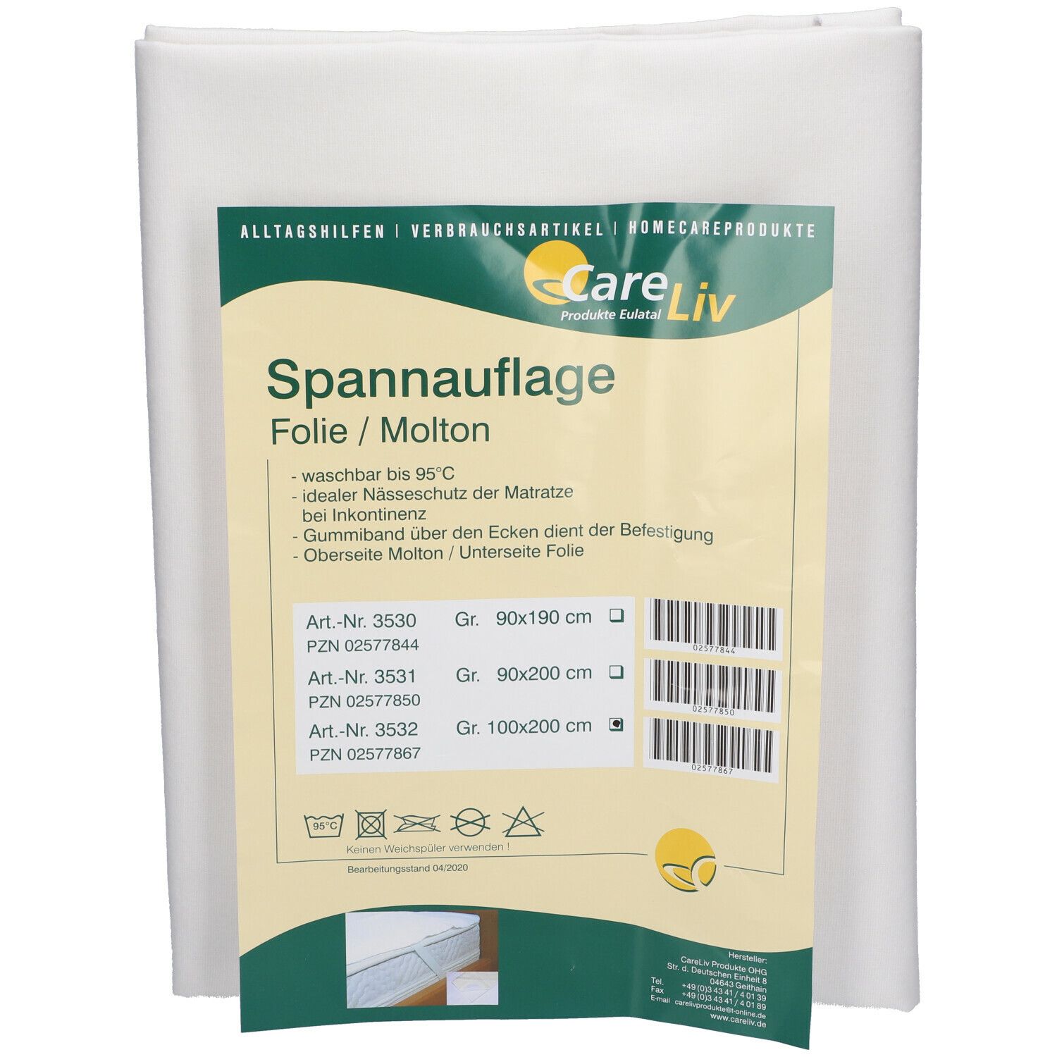 Molton Spannauflage 100x200 cm m.Folie beschichtet 1 St Auflage