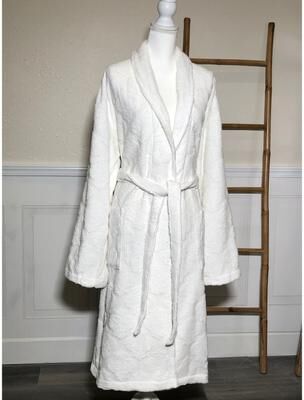 Highgrove Bath Robe Body Towel Dominica Terry Cotton White Adult