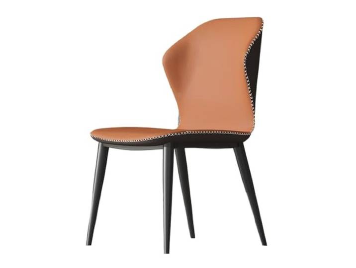 tDZP7yWpc Küchenstühle Moderne Esszimmerstühle, gepolsterte Küchenstühle im Mid-Century-Stil, dekorativer Stuhl ohne Armlehnen for Wohnzimmer, Empfangszimmer, Wartezimmer, Schlafzimmer(Orange)