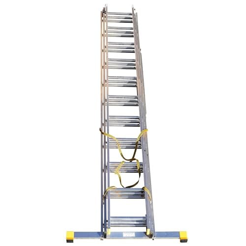 Trade Master Pro 3-delige Opsteekladder 7,11 m - Aluminium - 150 kg Draagvermogen