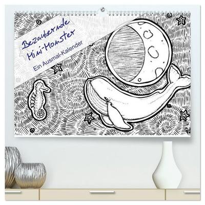 Bezaubernde Mini-Monster - Ein Ausmal-Kalender (hochwertiger Premium Wandkalender 2027 DIN A2 quer), Kunstdruck in Hochglanz