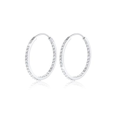 Paar Creolen ELLI "Creolen Funkelnd 925 Silber, mit Kristallen von Swarovski", silber, Ohrringe, Damen, onesize,mit Steinen, Silber 925 (Sterlingsilber)