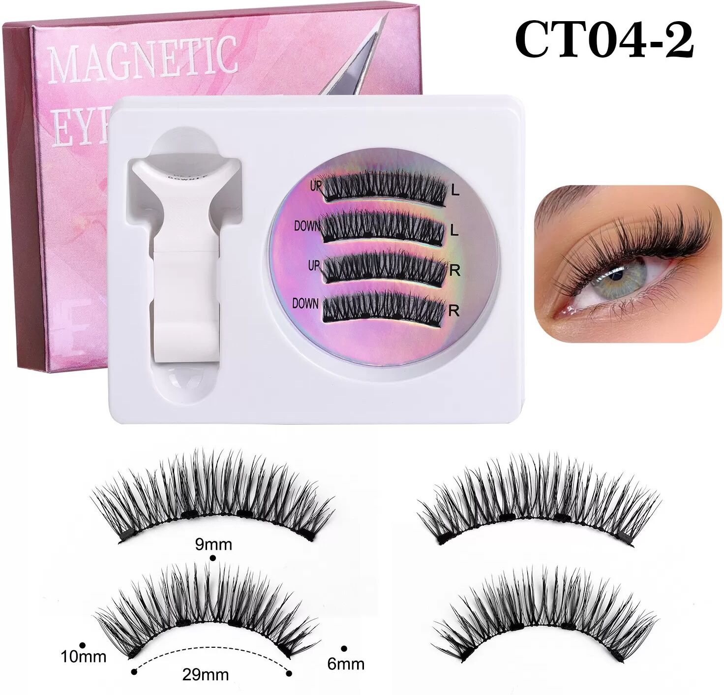 INF Magnetische Wimpern einfach anzuwendende künstliche Wimpern mit Applikator Modell 7