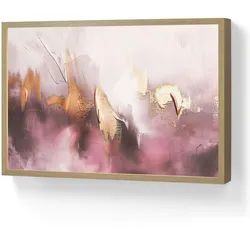 WANDLEUCHTE MIT AKKU Lila - Abstrakt - Farbe - Gold Beleuchtung 60x40 cm Wandlampe