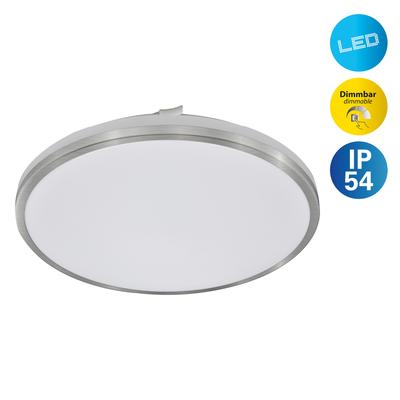 NÄVE LED Deckenleuchte "Tiflis", silberfarben, 1, Ø 38,3cm H: 5,8cm, 1 Stk., Leuchten, 4 stufig dimmbar per Wandschalter/25%/50%/100%, inkl. Memoryfunktion, LED Deckenleuchte