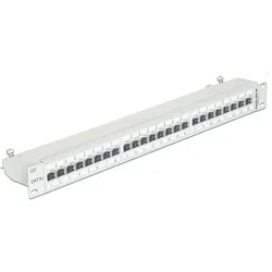DELOCK 19" Patchpanel 24-Port Cat6A geschirmt grau