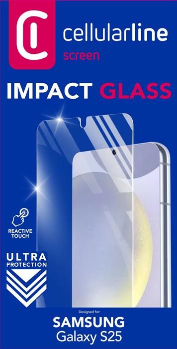 Cellular Line Vetro Temperato Sottile Impact Glass Galaxy S25-transparent