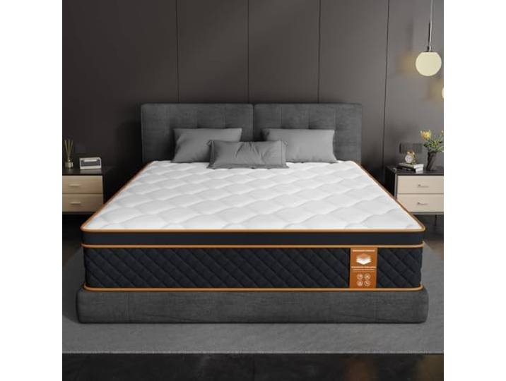 Qabefy Matratze 90x200 cm Höhe 25cm, 7-Zonen Federkernmatratze, Härtegrad H3, Orthopädische & Ergonomische Federkernmatratze mit Memory-Schaum Schicht, Antenunterstützung
