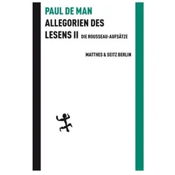 Allegorien des Lesens 2, Fachbücher von Paul de Man