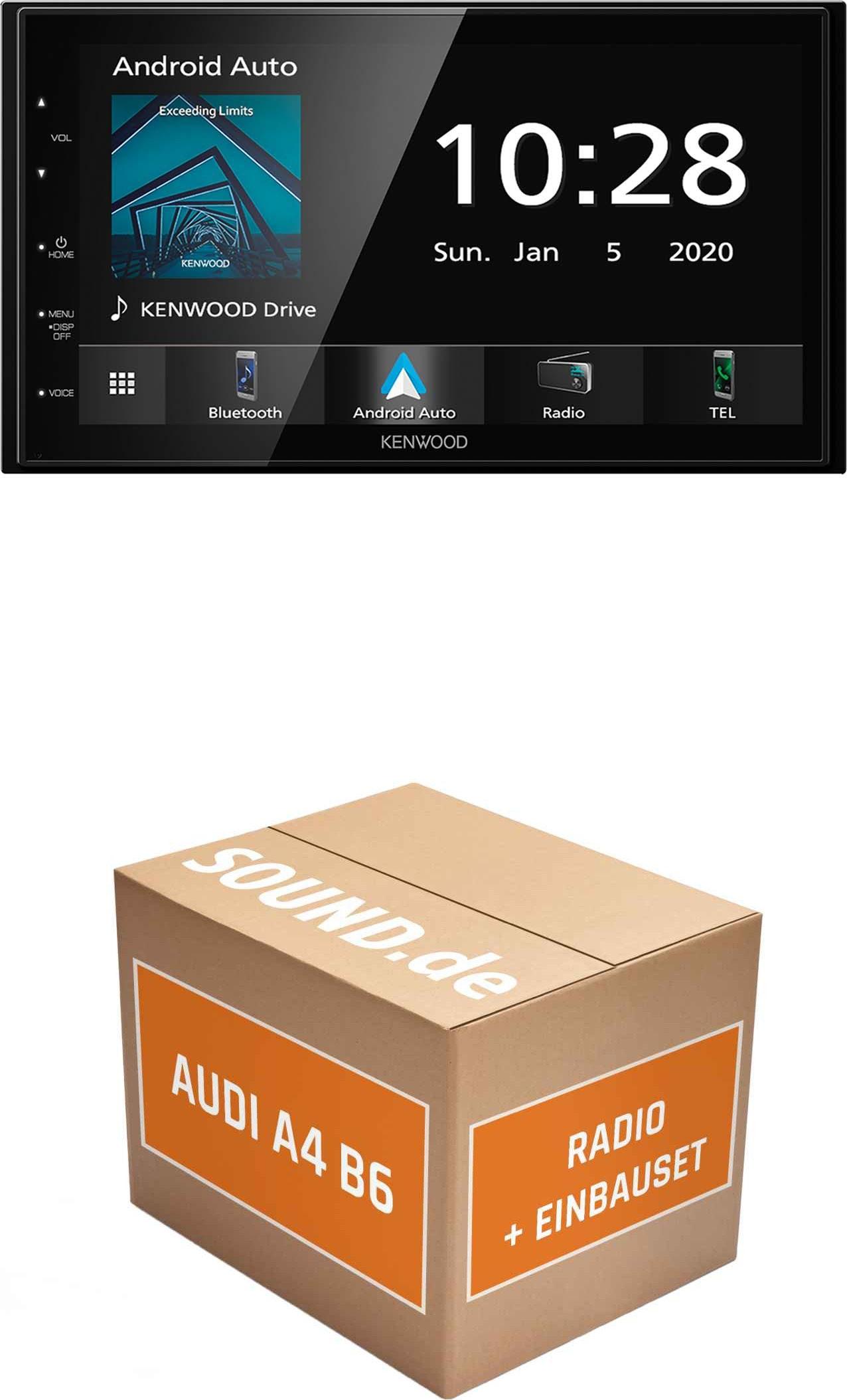 Autoradio Einbaupaket Kenwood DMX5020BTS für Audi A4 B6 + Navigation Plus Apple CarPlay Android Auto