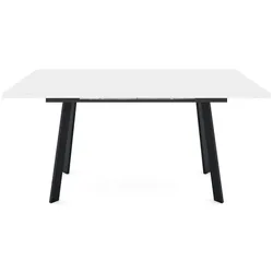 Mäusbacher Esstisch mit Auszug Vitrum 160/210 x 90 cm Glas Weiß 160