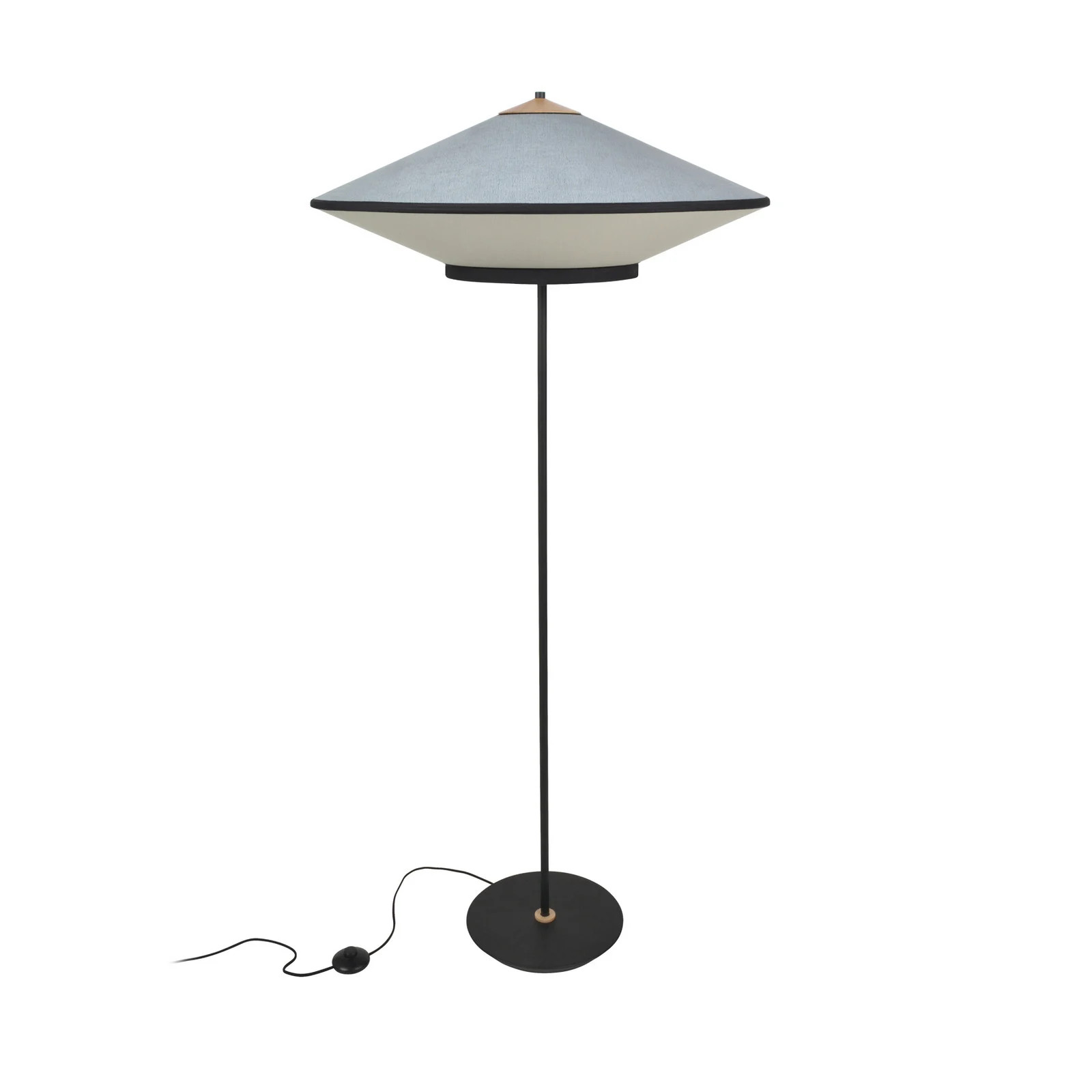 Forestier Cymbal vloerlamp, Atlantisch blauw, Stof, E27