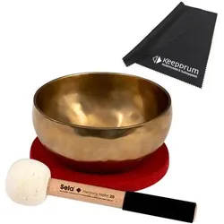 Sela Klangschale se262 Harmony Singing Bowl 17 mit Schlägel und Mikrofasertuch (Klangschale, Perkussion), Perkussion, Bronze