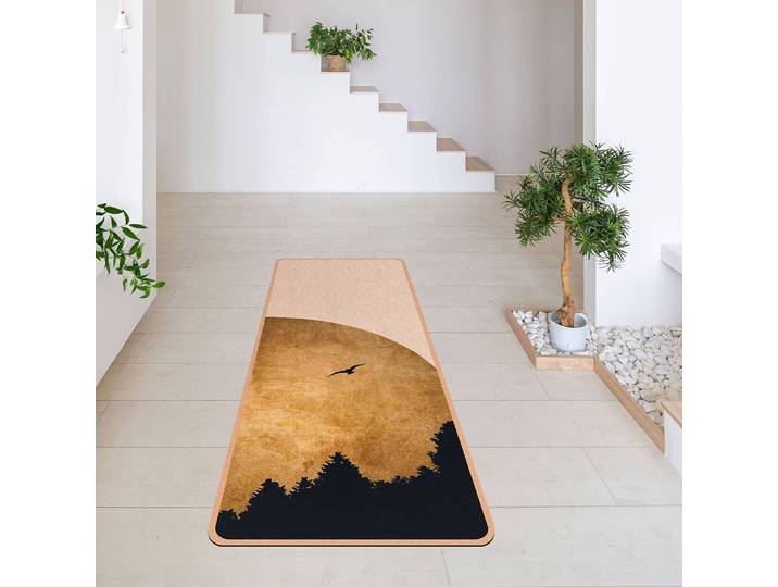 Läufer/Yogamatte Goldmond im Wald 183 x 61cm Gold
