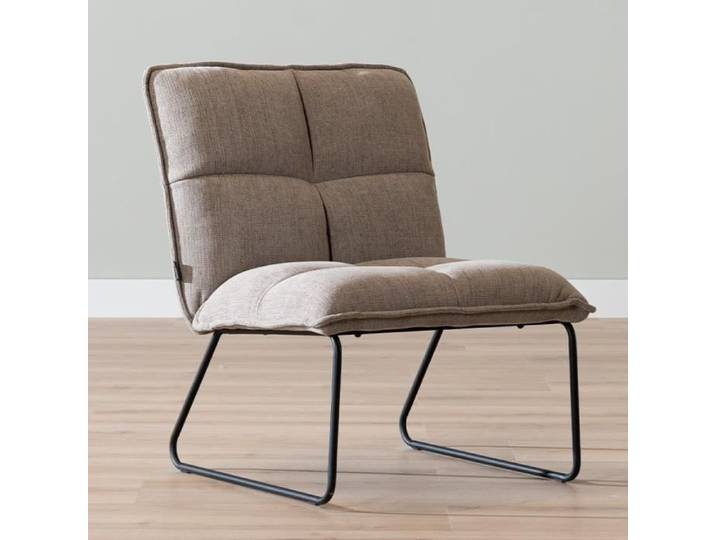 Livin24 Fauteuil scandinave Joran taupe tissu recyclé