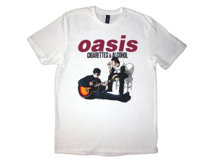 Oasis Cigarettes And Alcohol Illustration T Shirt XL