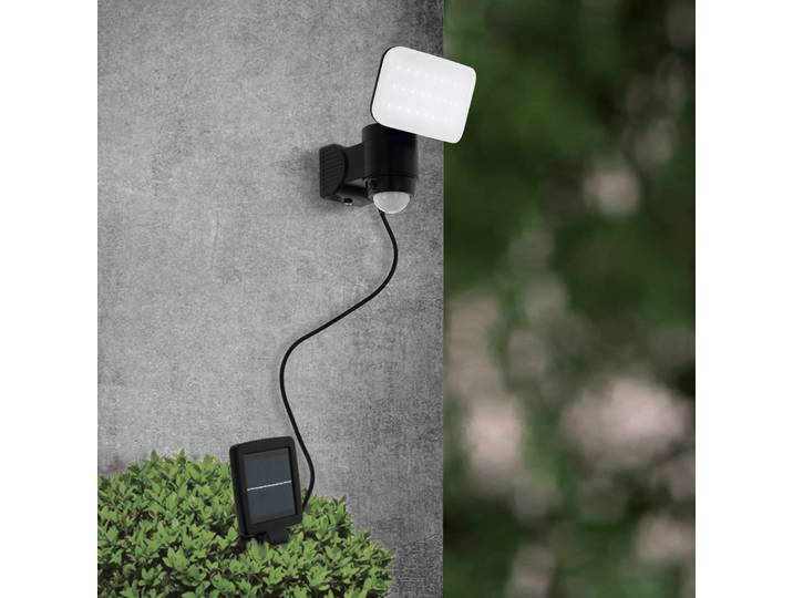 EGLO LED-Solarlampe Casabas mit Sensor, schwarz, schwarz, Kunststoff, Modern, Solarleuchte außen