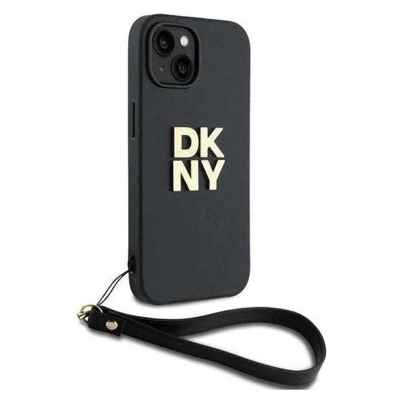 DKNY DKHCP15MPBSWSK iPhone15 Plus 6.7" czarny/black hardcase Wrist Strap Stock Logo (DK000189-0)