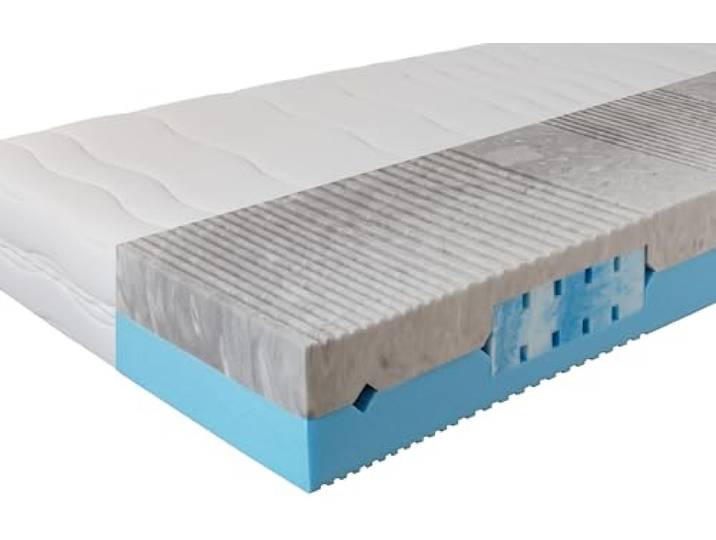BeCo Matratzen Komfortschaummatratze 2 Dreams, 2 in 1 Wendematratze mit Soften Gelschaum Einlagen, 21 cm Komforthöhe, 7 ergonomische Liegezonen (180x200 cm, H3+H4 (80kg-140kg))