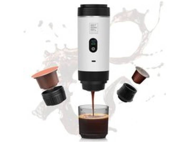 Cafetière Expresso Portable LCD Compatible Café Moulu Et Capsules NS Pour Voyage Camping Et Bureau