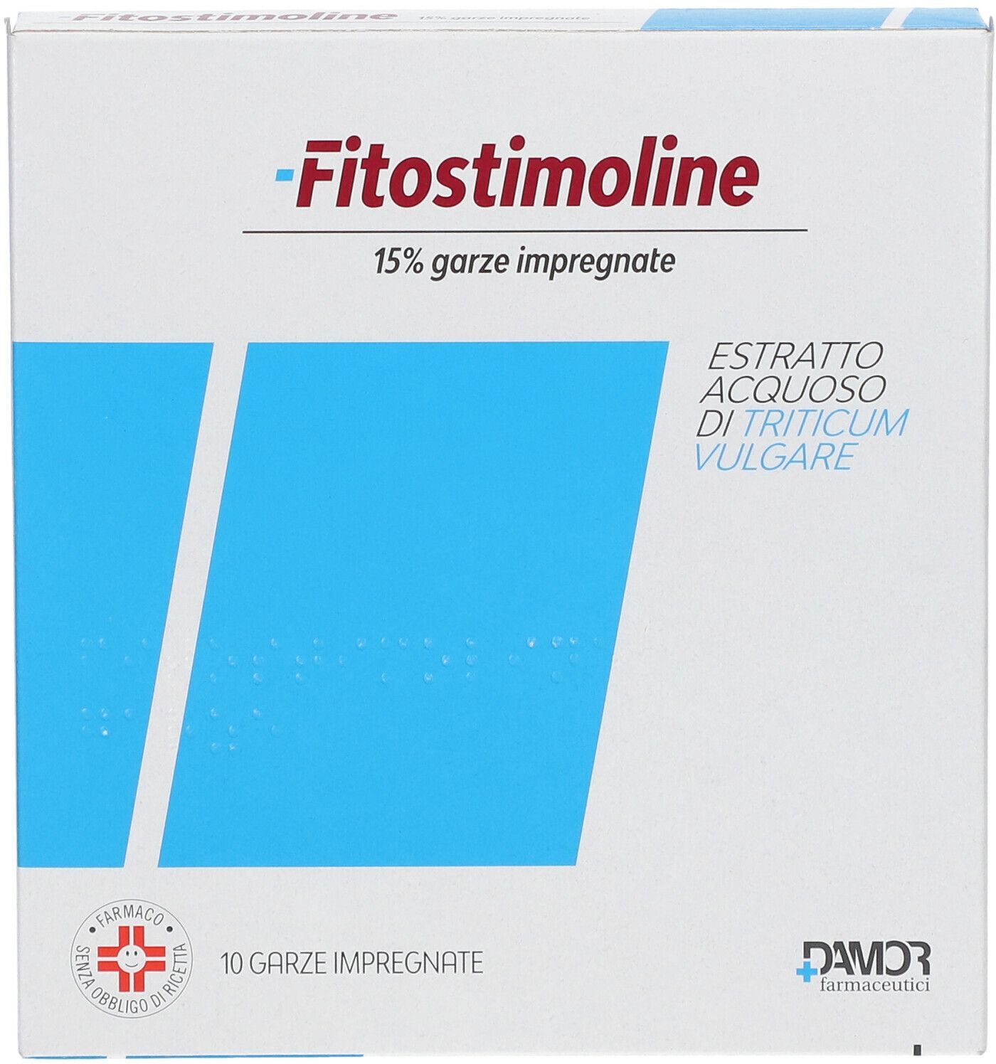 FARMACEUTICI DAMOR SpA Fitostimoline 15%, 10 Garze Impregnate 10 x 10 cm