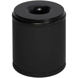 Papierkorb VAR Mülleimer feuersicher Stahlblech 30 L schwarz für optimalen Schutz pulverbeschichtet, inklusive Kopfteil
