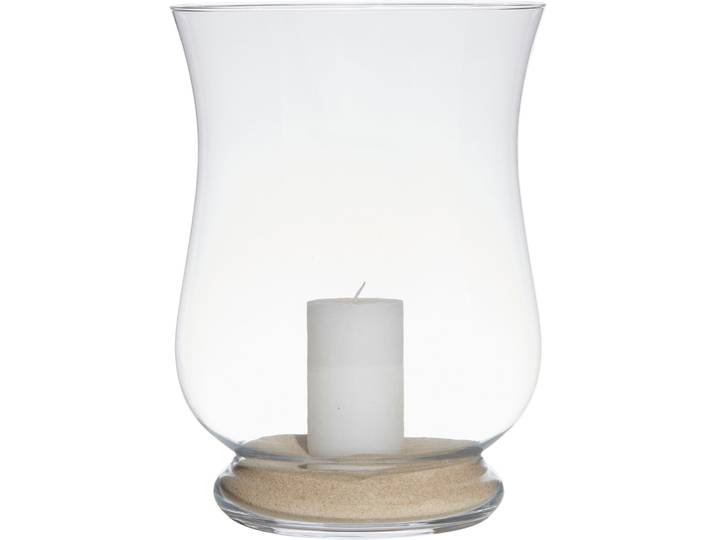 Windlicht Manu transparent Glas/Wachs/Granulat H 35 cm - Windlicht