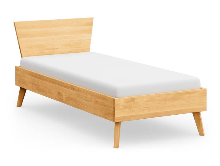 Naturwohnen Massivholzbett 90x200cm Erle natur geölt Serie Rivus Design und Handwerk perfekt vereint mit bioola® nature veredelt
