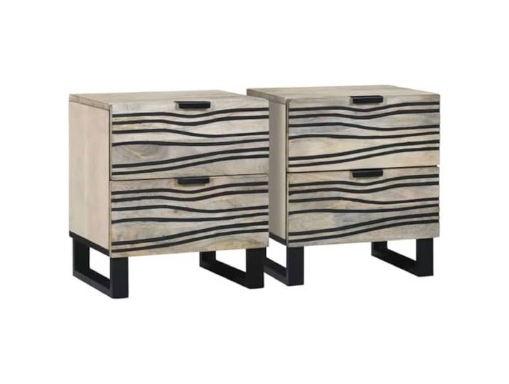 fsahslih Nachttisch 2er Set Weiss 40x33x46cm Holzwerkstoff Beistelltisch Praktisches 2er-Set Nachtschränke in Weiß für das Schlafzimmer, gefertigt aus robustem Holzwerkstoff im Kompaktformat.