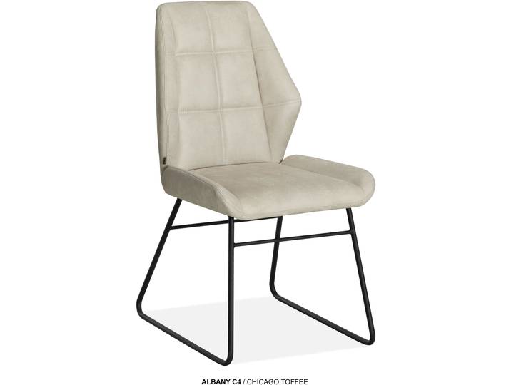 Esszimmerstuhl OMG DESIGN Albany , beige (toffee, schwarz, toffee), B:51cm H:96cm T:64cm, Polyester, Stühle, Esszimmerstuhl, Esszimmerstuhl, pflegeleichter Bezug
