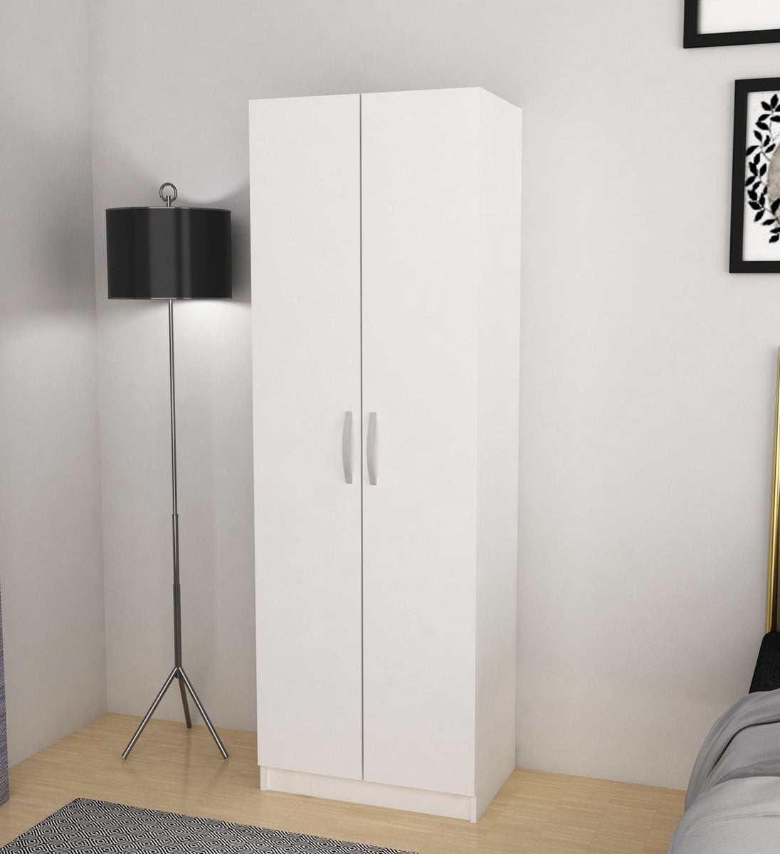 BELFURN EDEN linnenkast met 2 deuren wit, Breedte: 60 cm, Hoogte: 180 cm