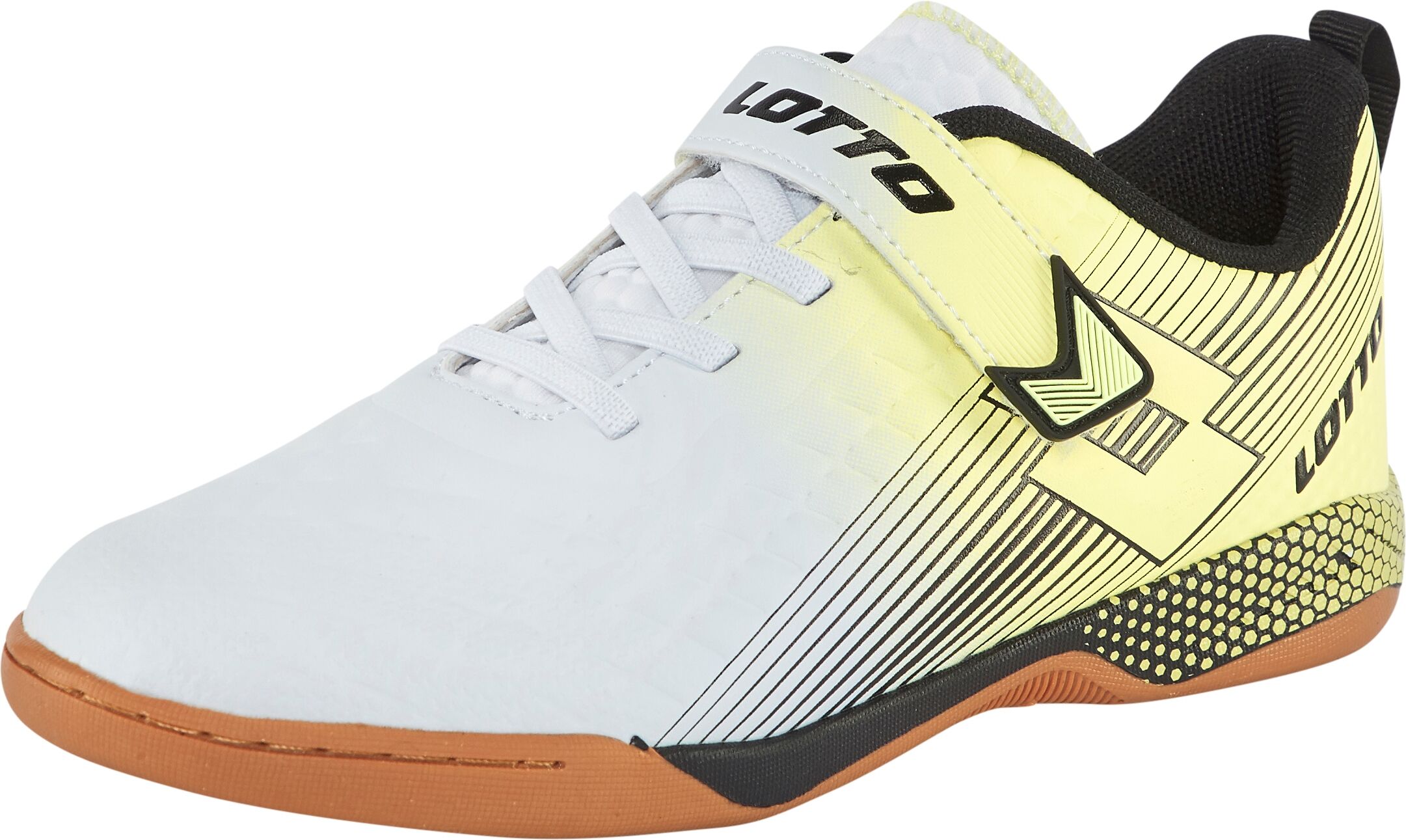 Hallenschuh LOTTO, Mädchen, Gr. 33, weiß (weiß, lime), Synthetik, Schuhe Hallenschuh