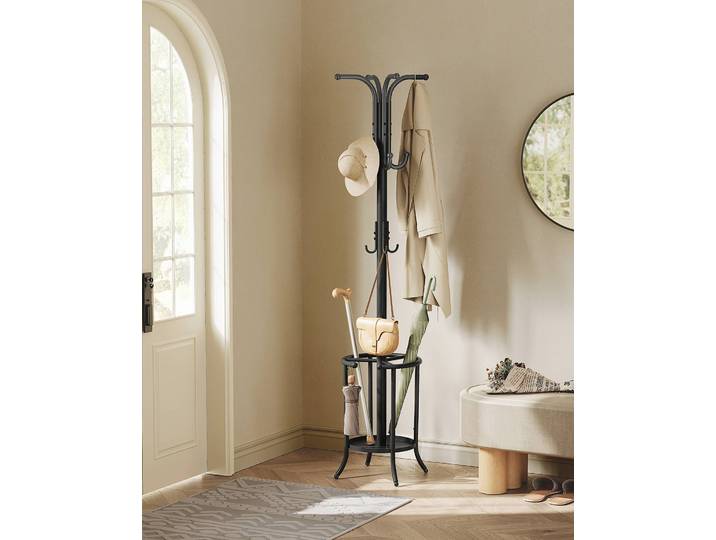 Porte-manteaux Coppell type B 40 x 175 x 40cm Noir/Noir