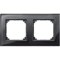 Rahmen aus Glas für zwei Einheiten, waagerecht und senkrecht montierbar, Typ 489203 schwarz (glänzend), Retail
