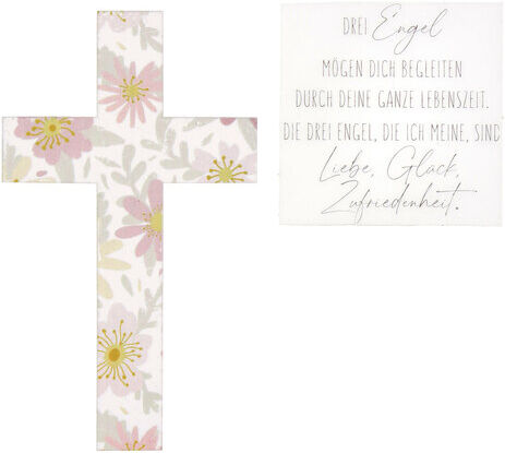 Wachsmotive "Blumenkreuz mit Spruch"