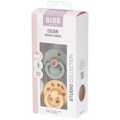 Bibs 3 - Studio Duo Garden Lady Sage/Butter 2st 2 St Schnuller