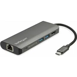 StarTech DKT30CSDHPD3 (USB-C, 2 Ports), Dockingstation + USB Hub, Schwarz, Grau