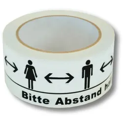 VEPATIM 36x Warnklebeband "Bitte Abstand halten" PVC Naturkautschuk geräuscharm 50mm x 66m