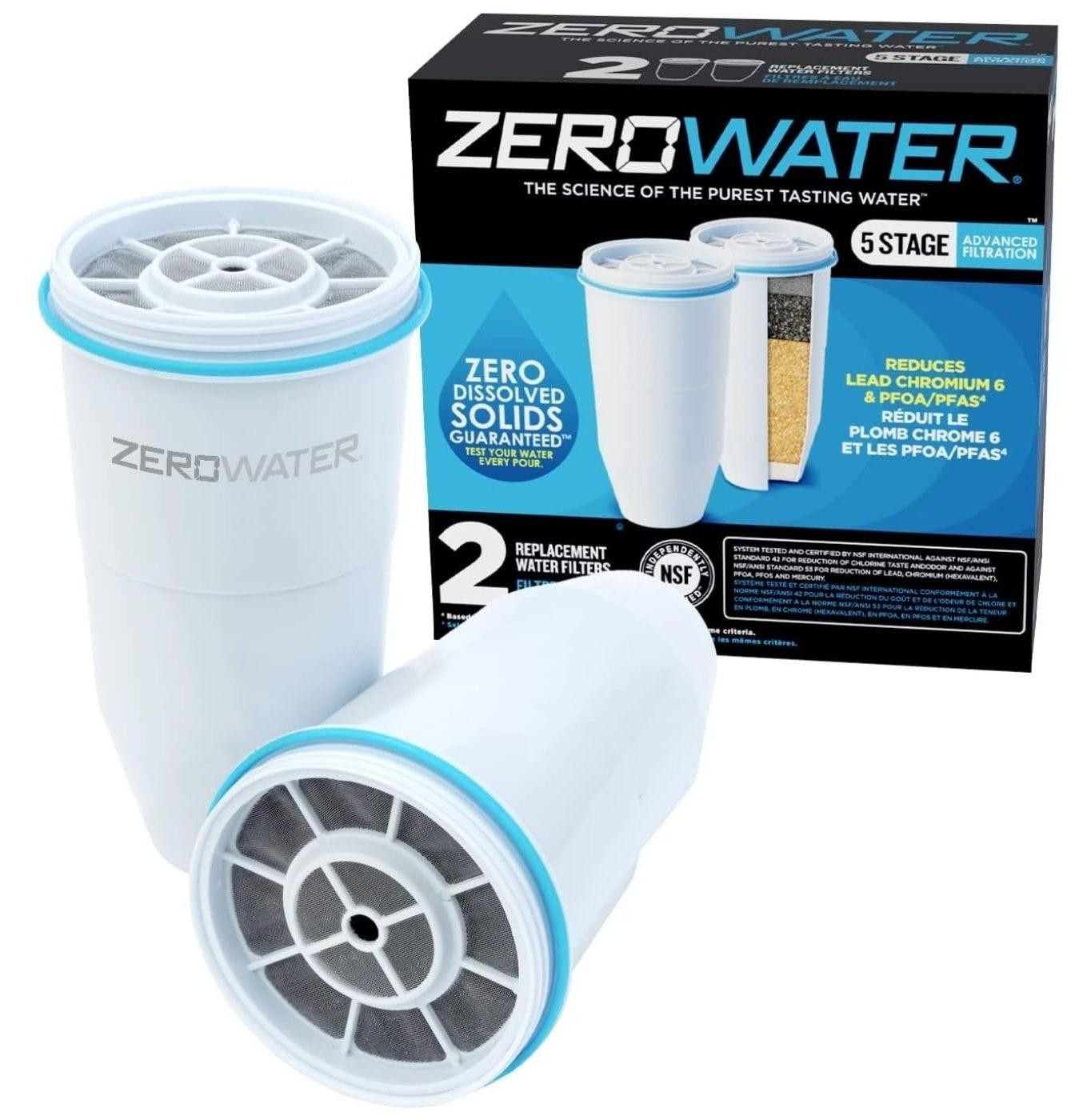 Elzusha Waterfilter vervangset met 5-staps filtratie, 2 stuks