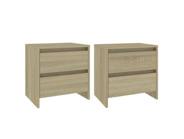 GHVBNMF Nachttisch 2er Set Sonoma-Eiche 45x34,5x44,5 cm Holzwerkstoff Kompakte Nachtschränke fürs Schlafzimmer mit 2 Schubladen für geordnete Aufbewahrung und einfache Pflege.